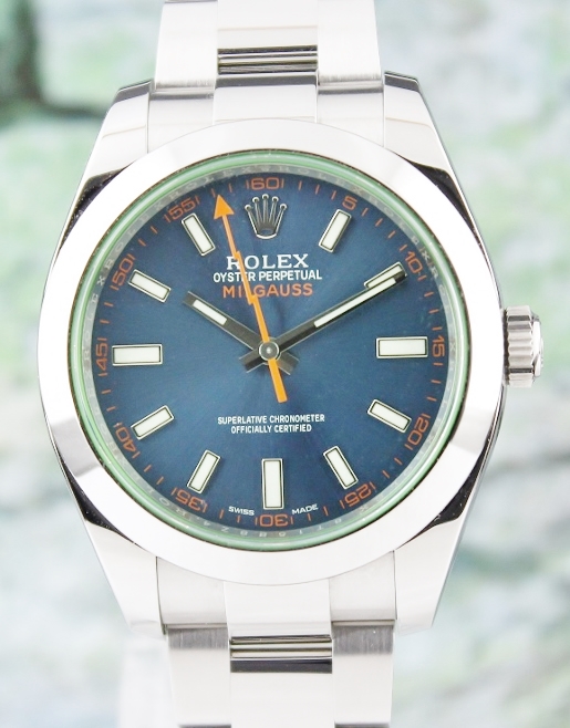 (image for) Unpolished Rolex Milgauss Green Glass Blue Dial / 116400 GV